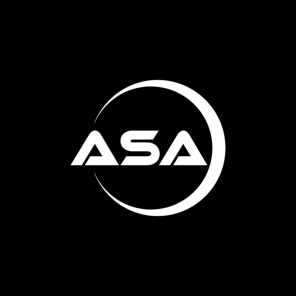 ASA letter logo design in illustration. Vector logo, calligraphy designs for logo, Poster, Invitation, etc.