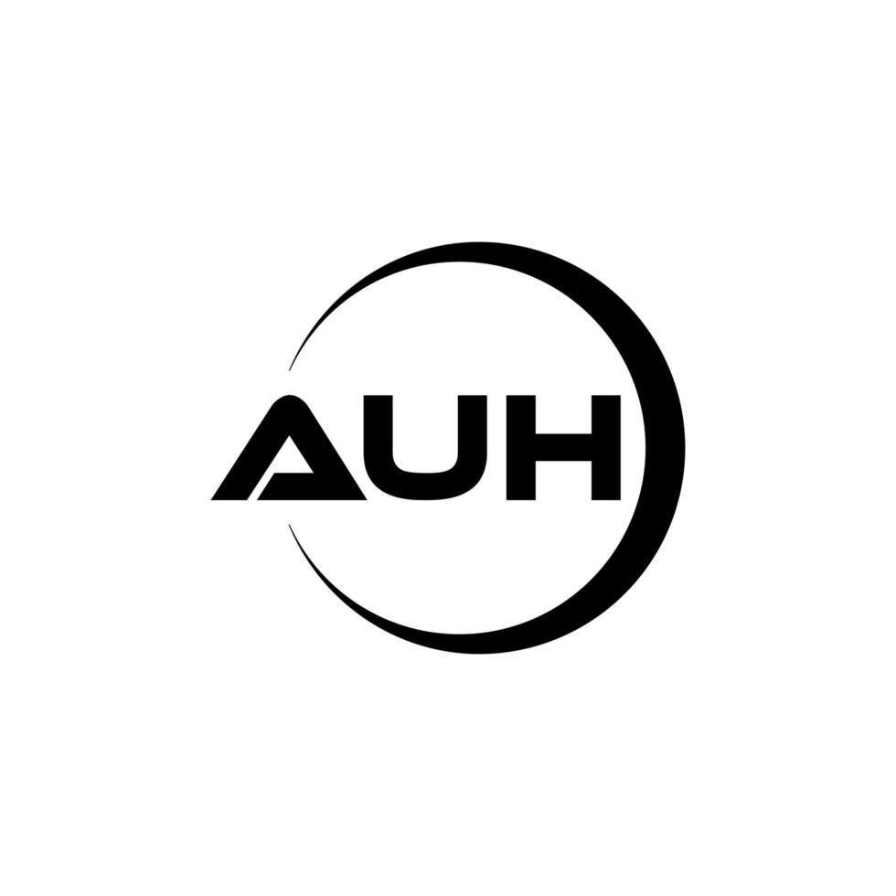 AUH letter logo design in illustration. Vector logo, calligraphy designs for logo, Poster, Invitation, etc.