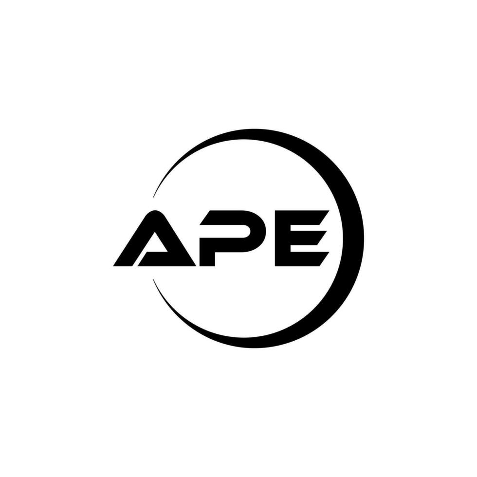 APE letter logo design in illustration. Vector logo, calligraphy designs for logo, Poster, Invitation, etc.