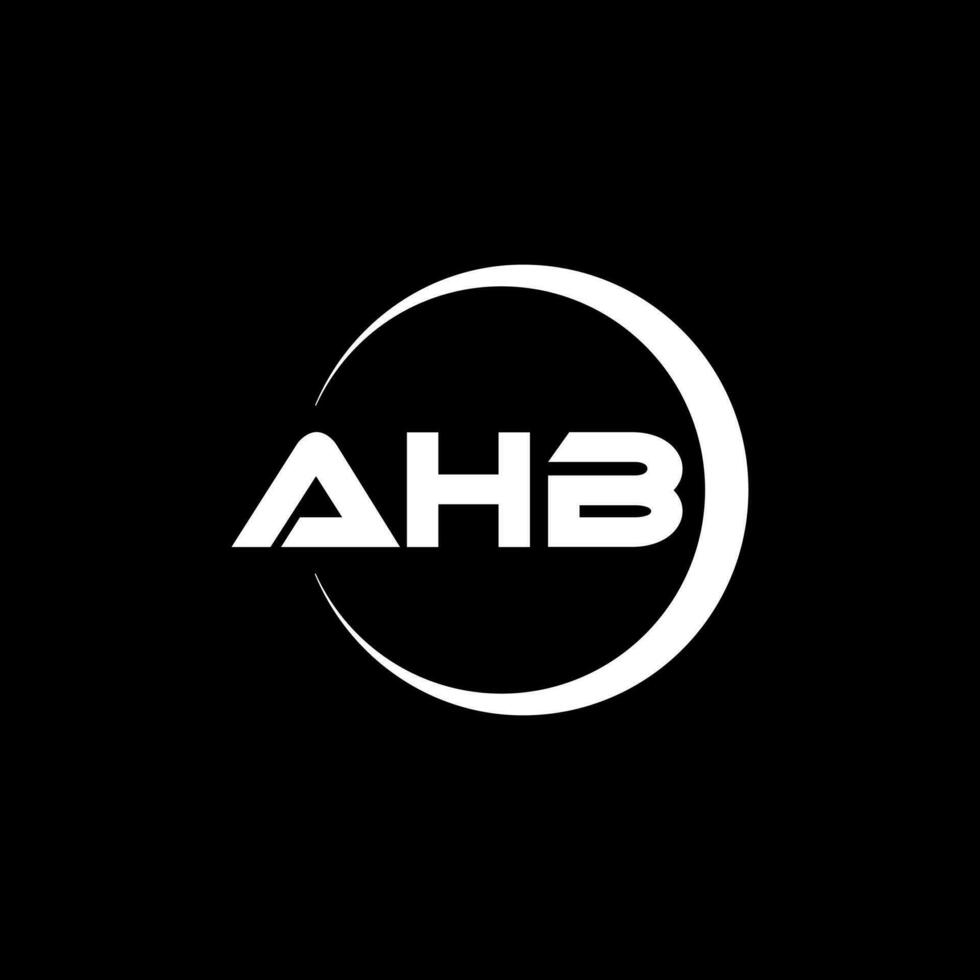 AHB letter logo design in illustration. Vector logo, calligraphy designs for logo, Poster, Invitation, etc.