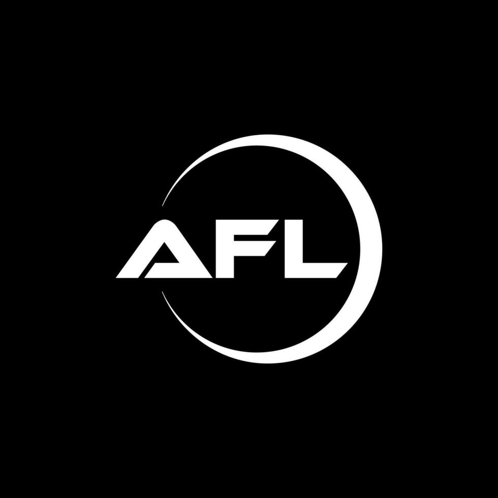 AFL letter logo design in illustration. Vector logo, calligraphy designs for logo, Poster, Invitation, etc.