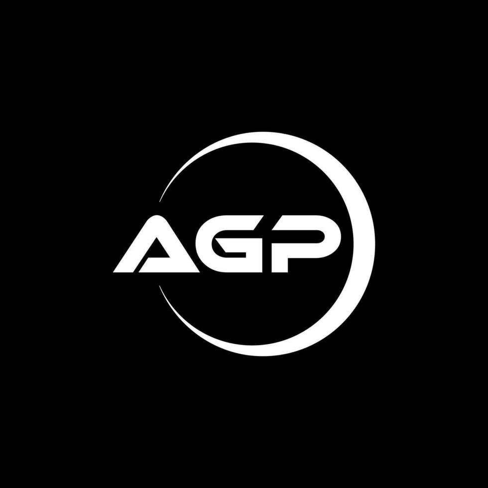 AGP letter logo design in illustration. Vector logo, calligraphy designs for logo, Poster, Invitation, etc.