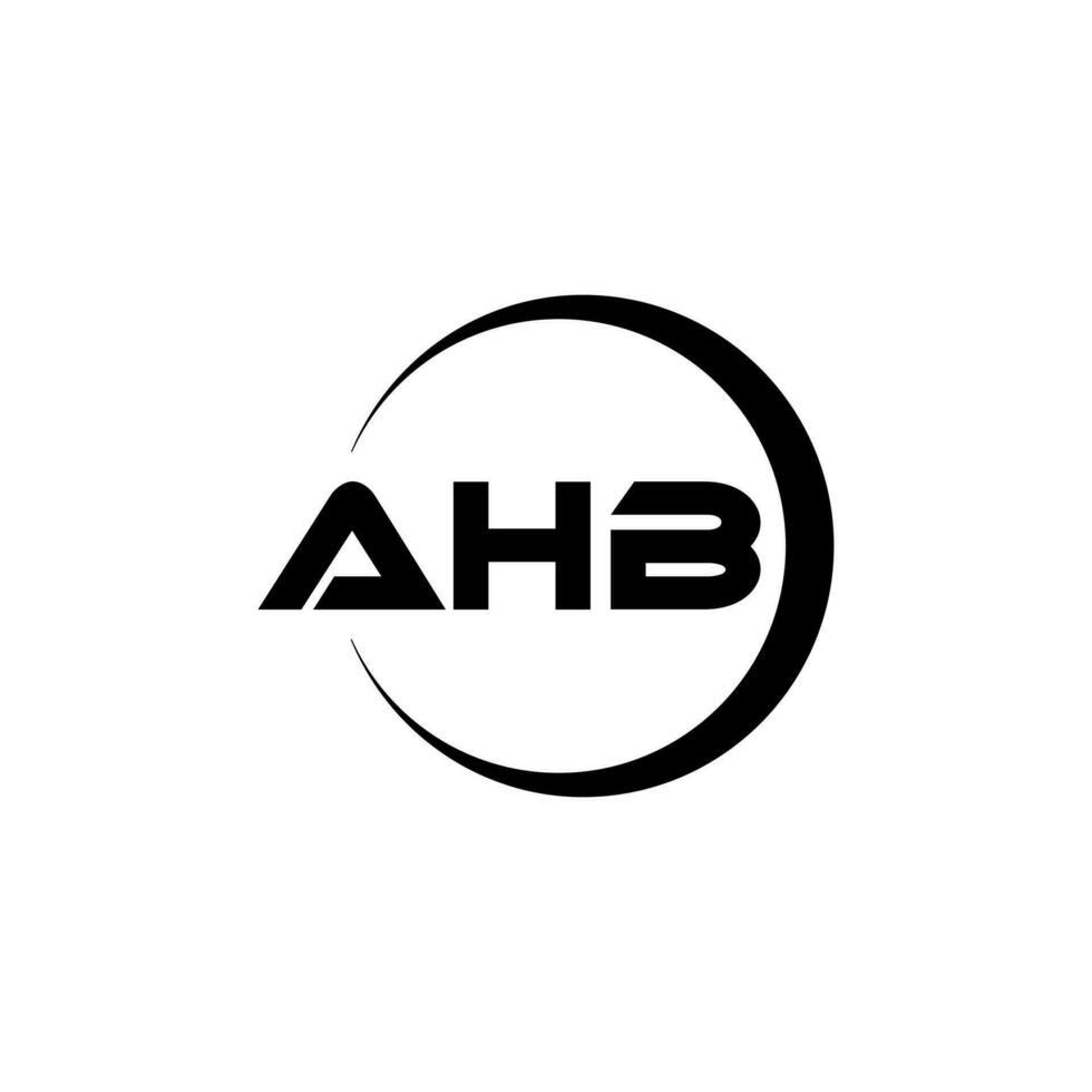 ahb letra logo diseño en ilustración. vector logo, caligrafía diseños para logo, póster, invitación, etc.