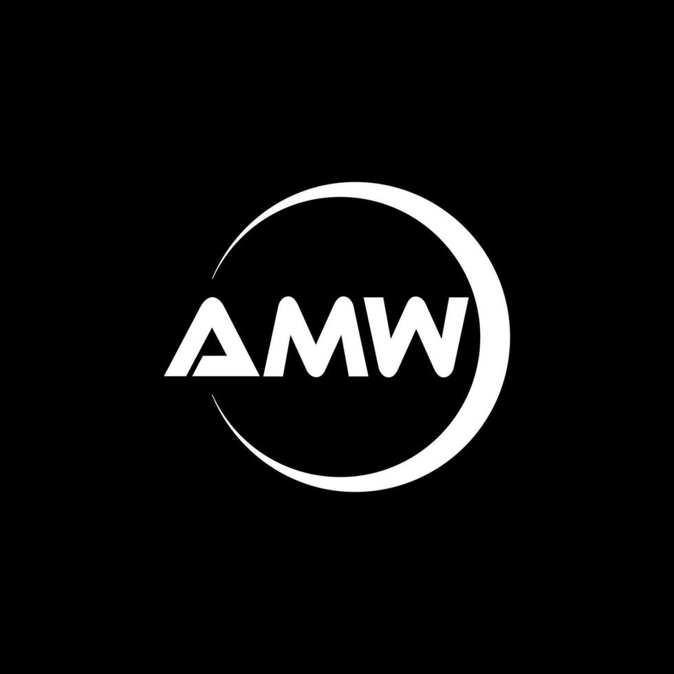 AMW letter logo design in illustration. Vector logo, calligraphy designs for logo, Poster, Invitation, etc.