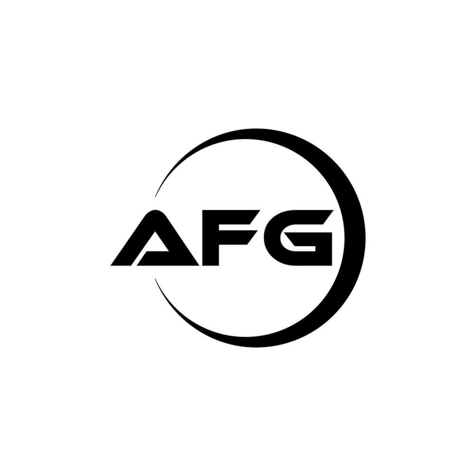 AFG letter logo design in illustration. Vector logo, calligraphy designs for logo, Poster, Invitation, etc.