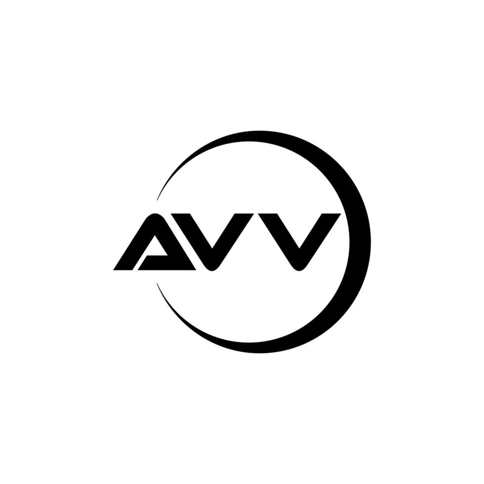 AVV letter logo design in illustration. Vector logo, calligraphy designs for logo, Poster, Invitation, etc.