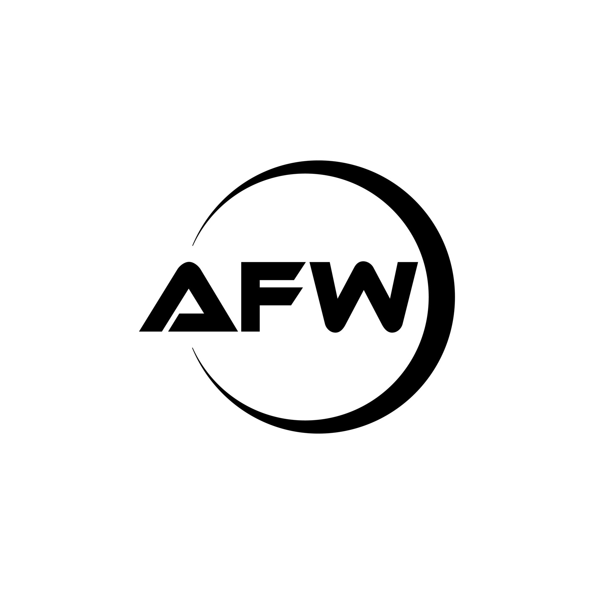 AFW letter logo design in illustration. Vector logo, calligraphy designs for logo, Poster