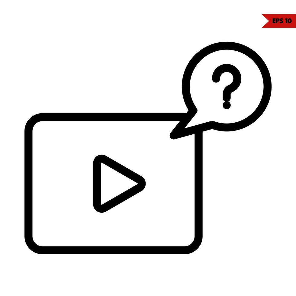 video with question mark in speech bubble line cion vector