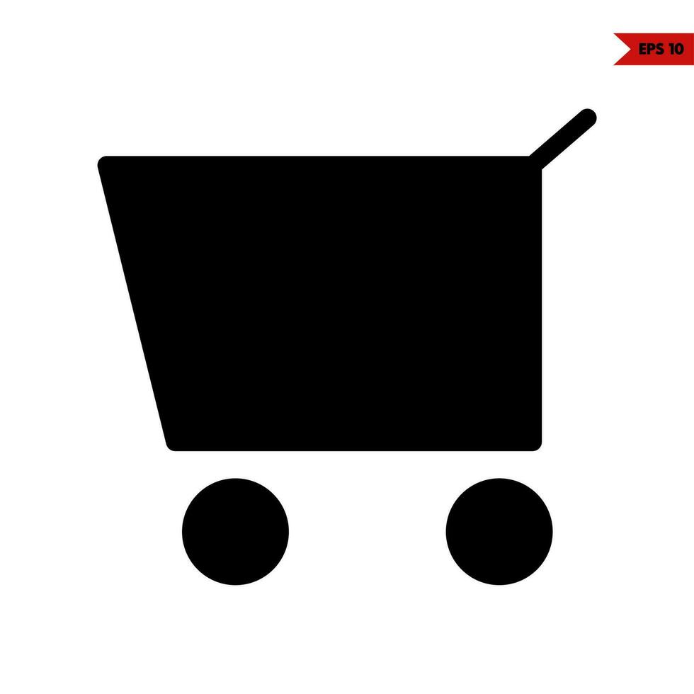 carro compras glifo icono vector