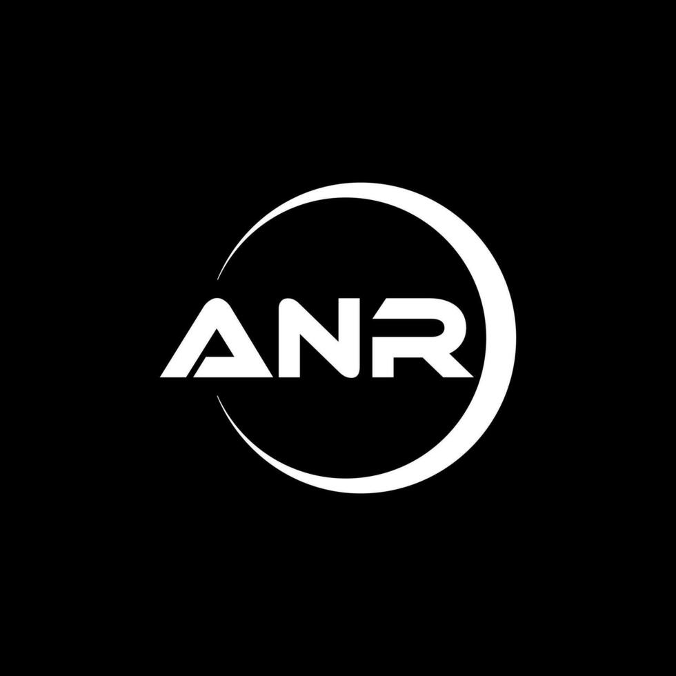 ANR letter logo design in illustration. Vector logo, calligraphy designs for logo, Poster, Invitation, etc.