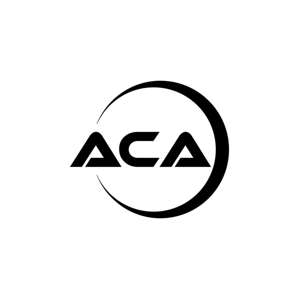 ACA letter logo design in illustration. Vector logo, calligraphy designs for logo, Poster, Invitation, etc.