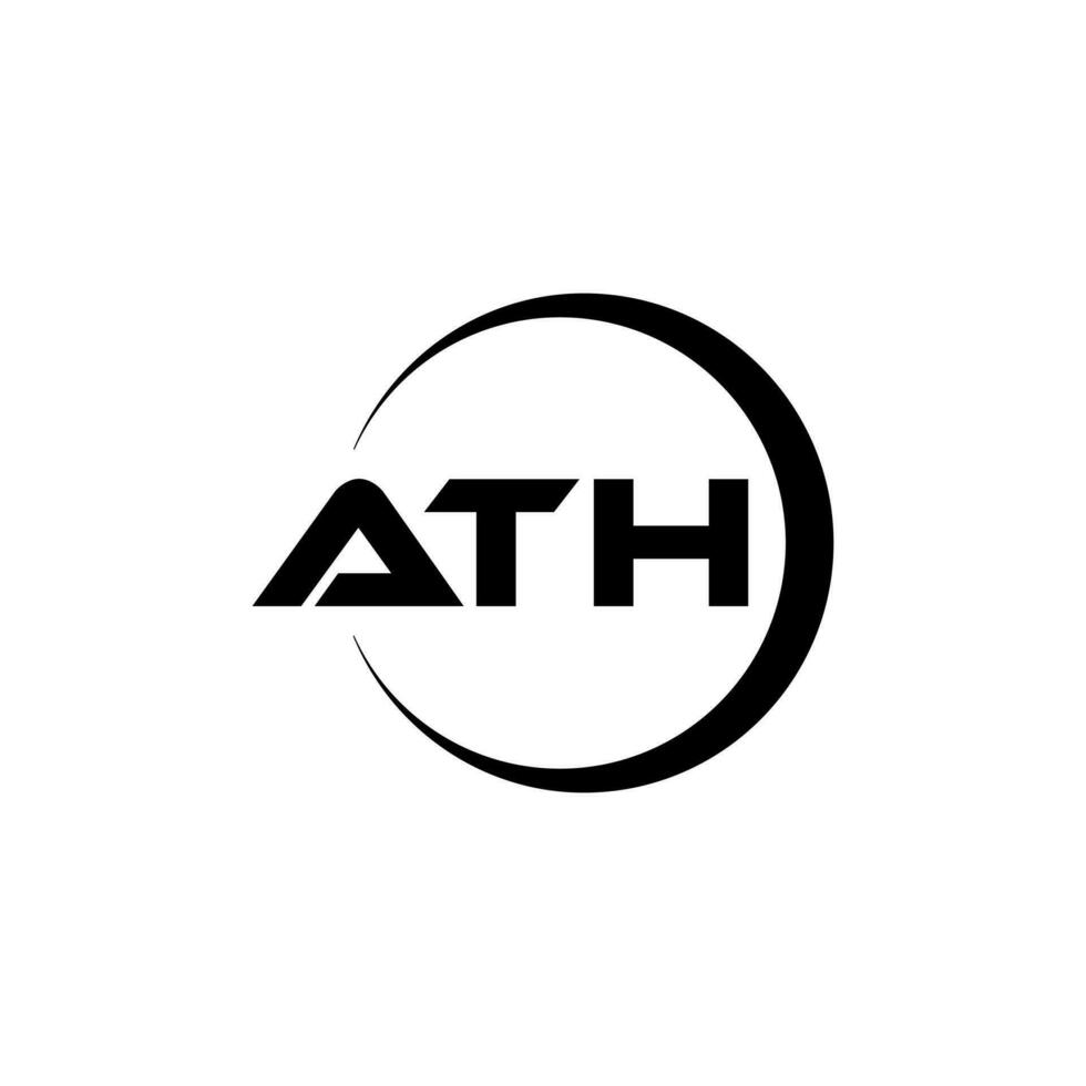 ath letra logo diseño en ilustración. vector logo, caligrafía diseños para logo, póster, invitación, etc.