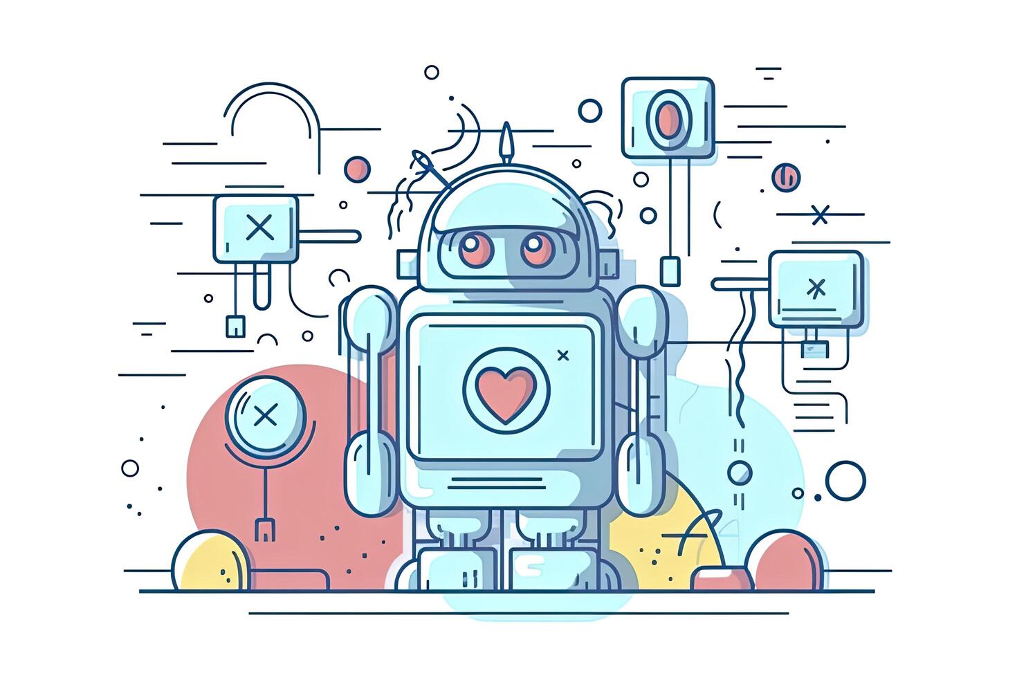 Robot icon. Chat Bot sign for support service concept. photo