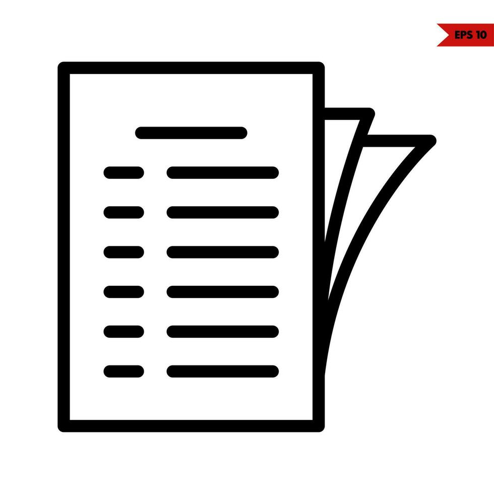 paper document line icon vector