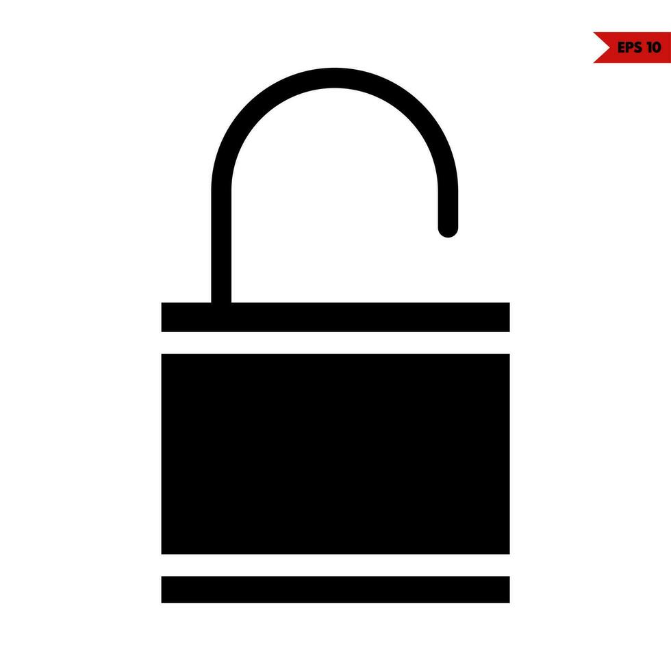 padlock glyph icon vector