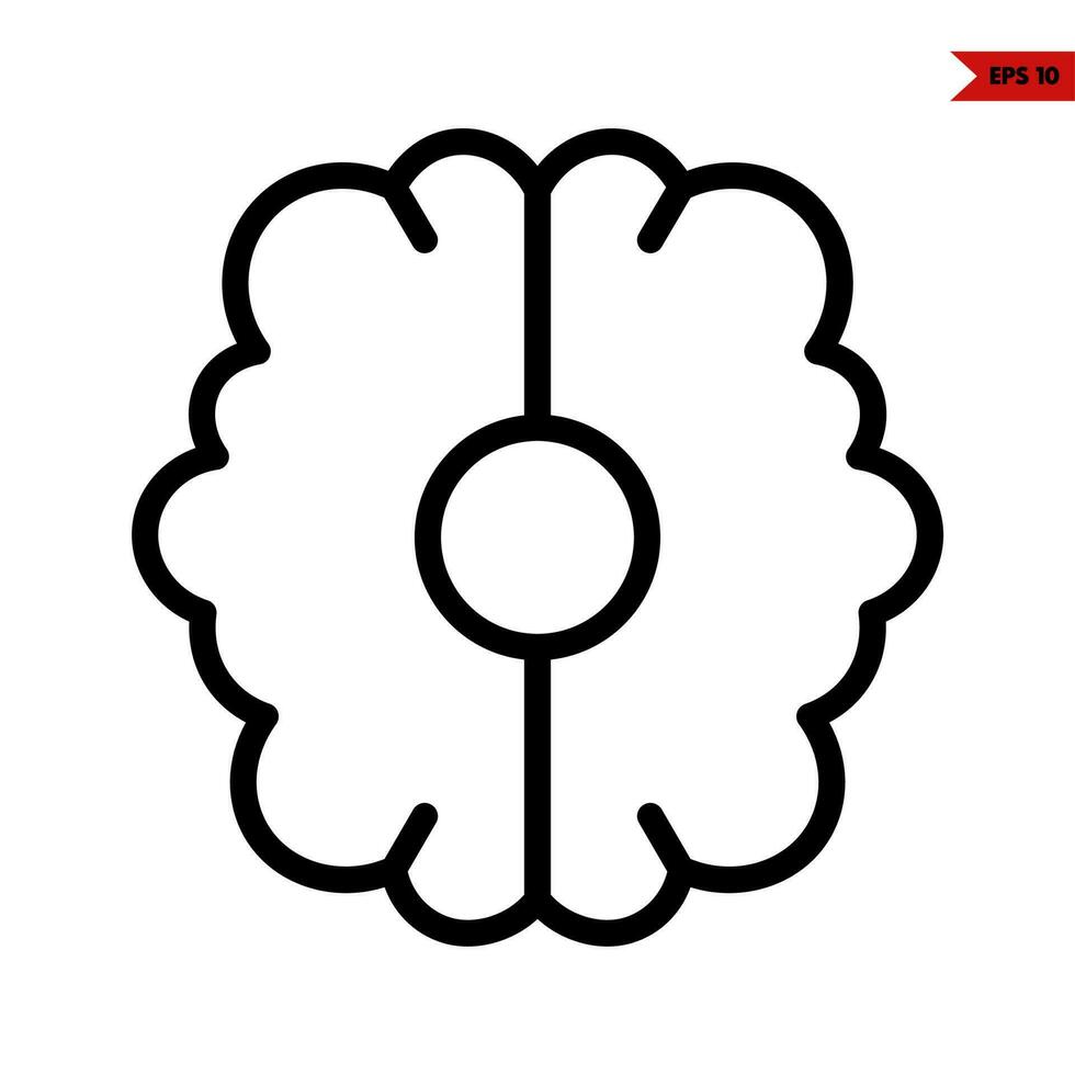 brain line icon vector