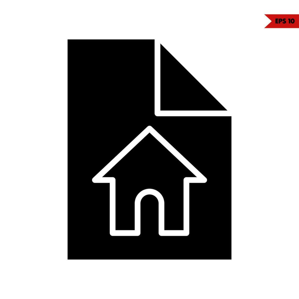 home in paper glyph icon vector