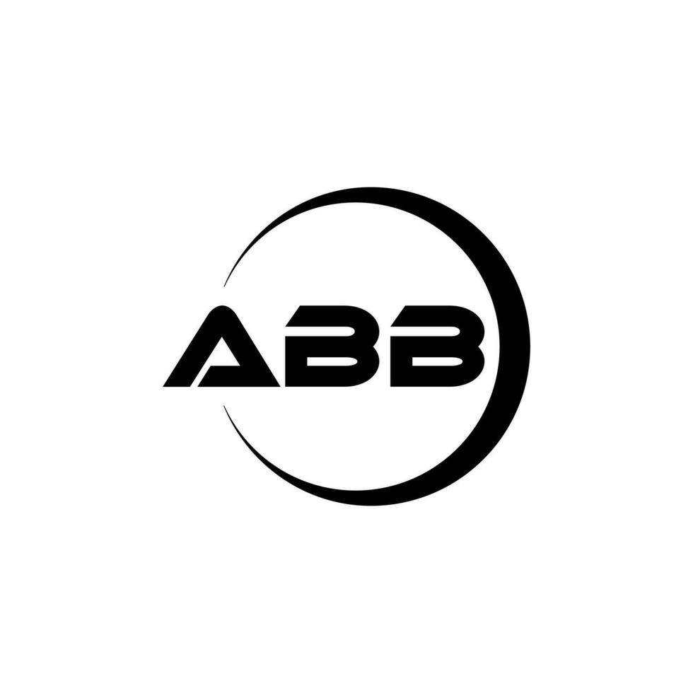 ABB letter logo design in illustration. Vector logo, calligraphy designs for logo, Poster, Invitation, etc.