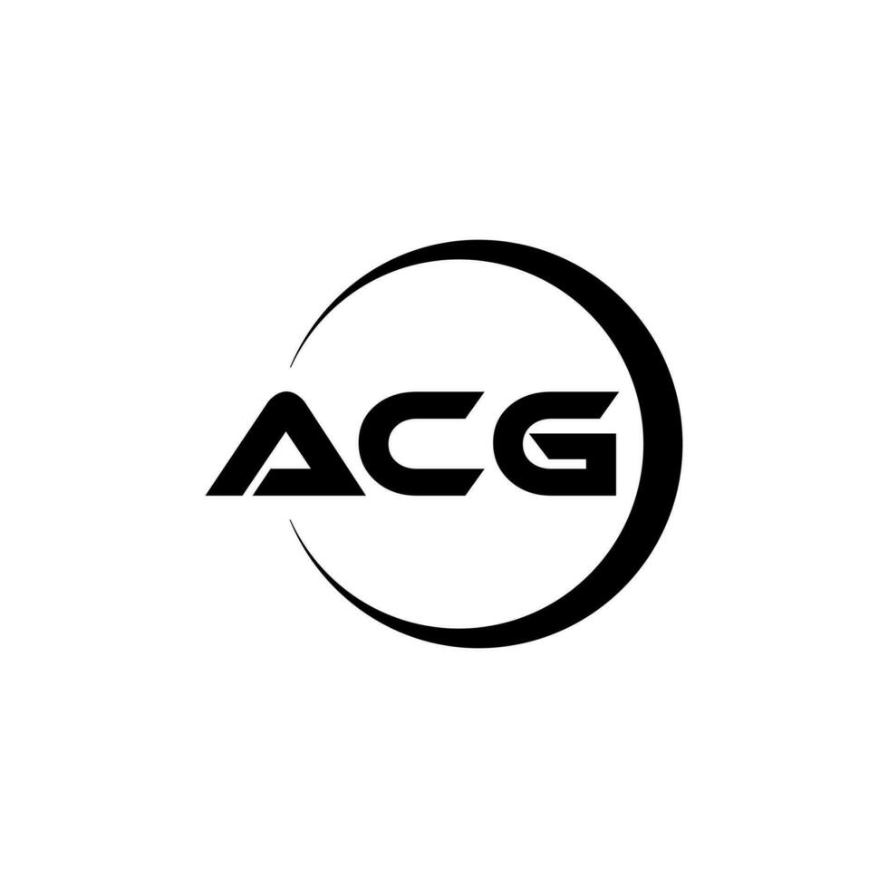 ACG letter logo design in illustration. Vector logo, calligraphy designs for logo, Poster, Invitation, etc.