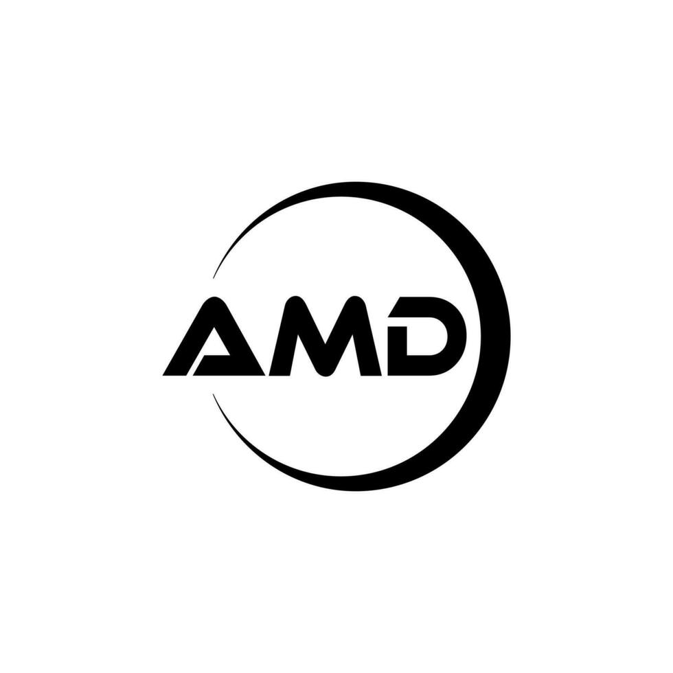 AMD letter logo design in illustration. Vector logo, calligraphy designs for logo, Poster, Invitation, etc.
