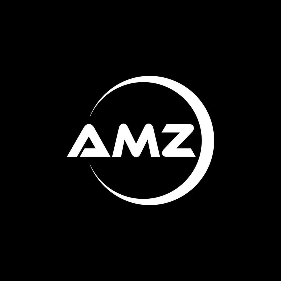 AMZ letter logo design in illustration. Vector logo, calligraphy designs for logo, Poster, Invitation, etc.