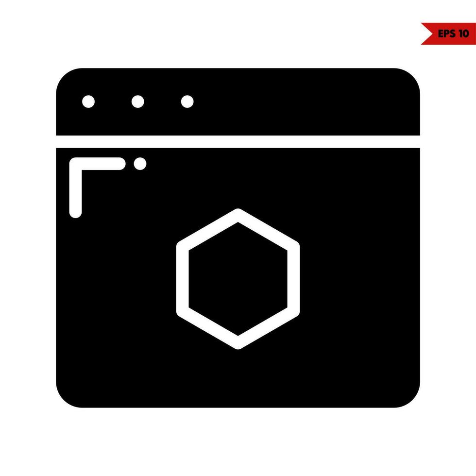 shape in monitor glyph icon vector