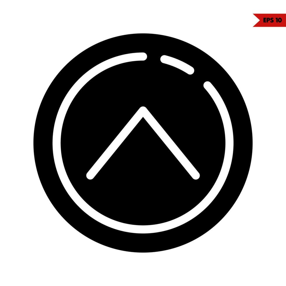 up arrow in glyph icon vector