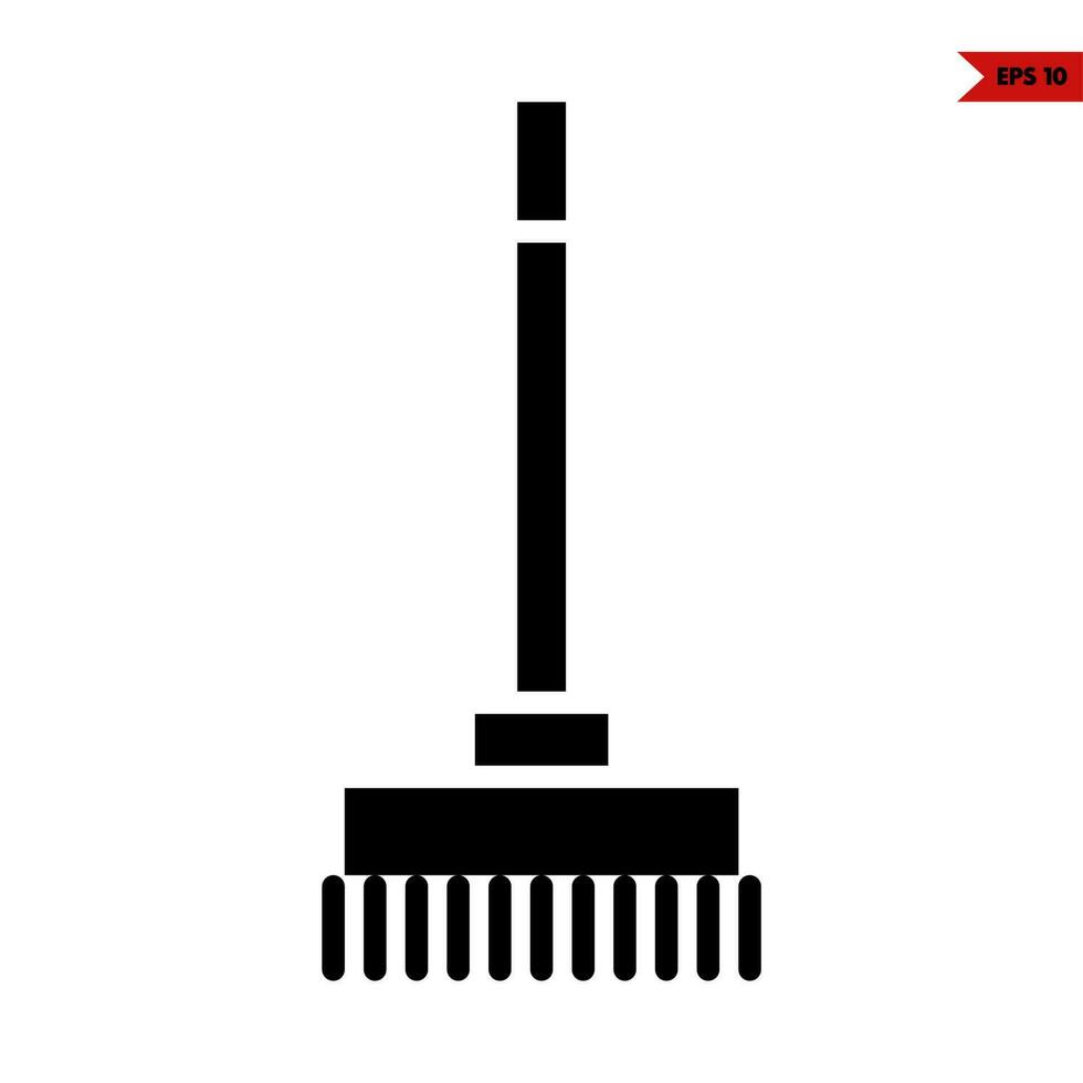 broom glyph icon vector