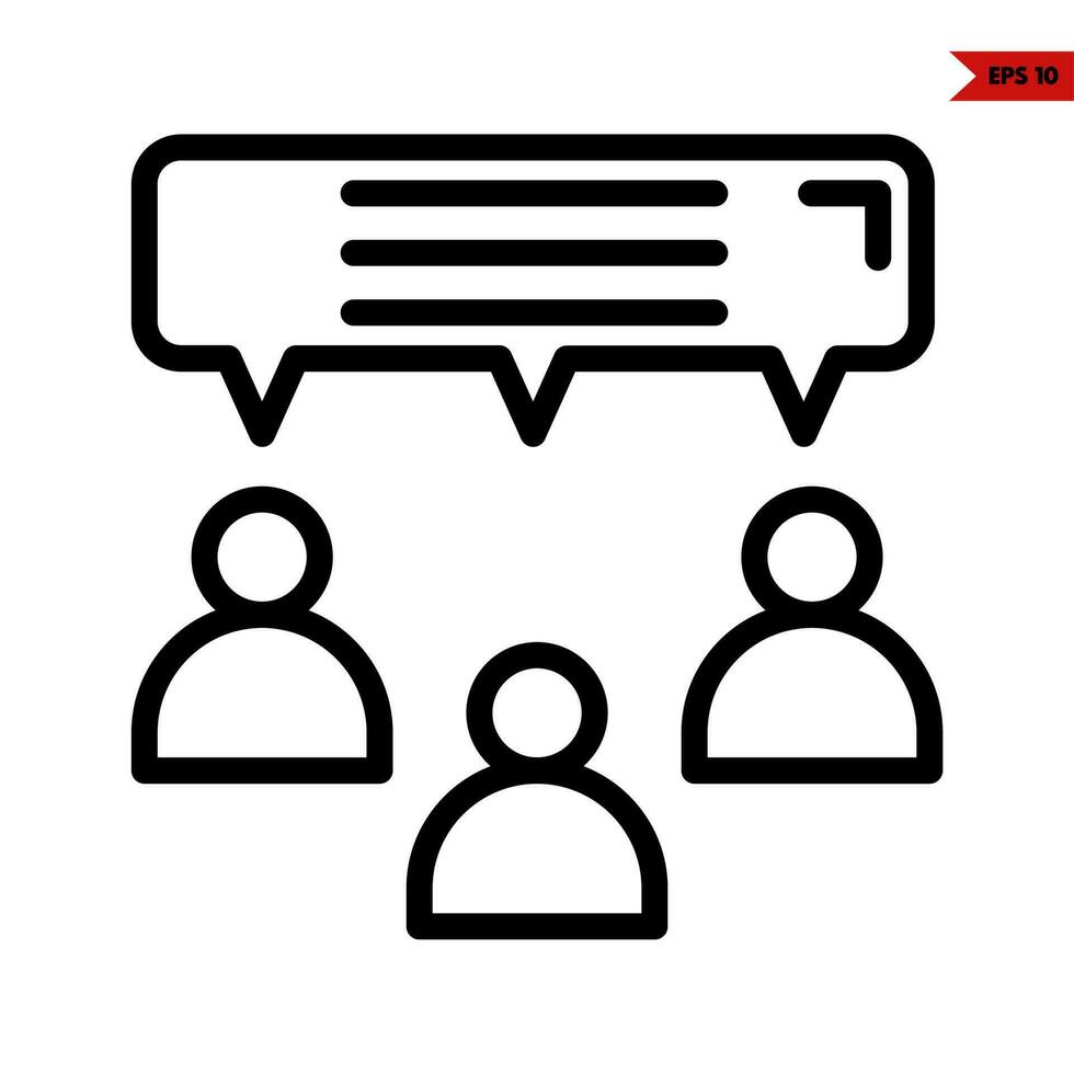 team work with speech bubble communication line icon vector