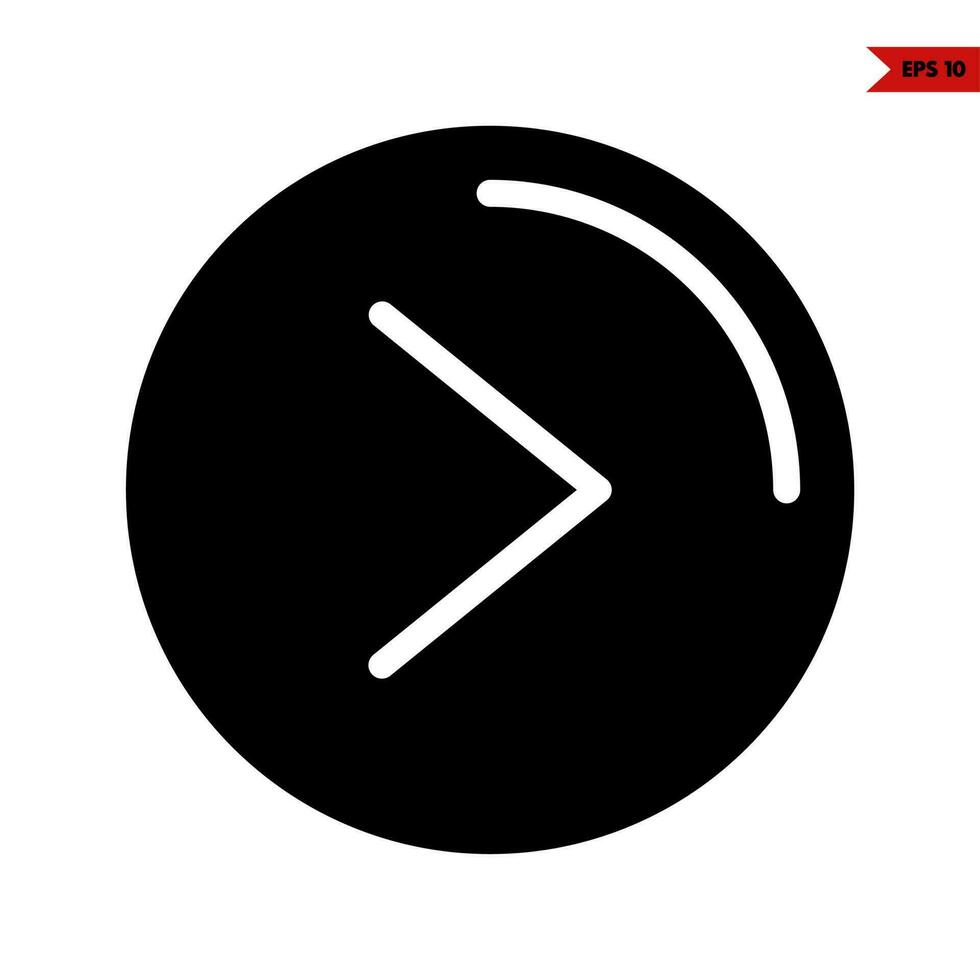 arrow in button glyph icon vector