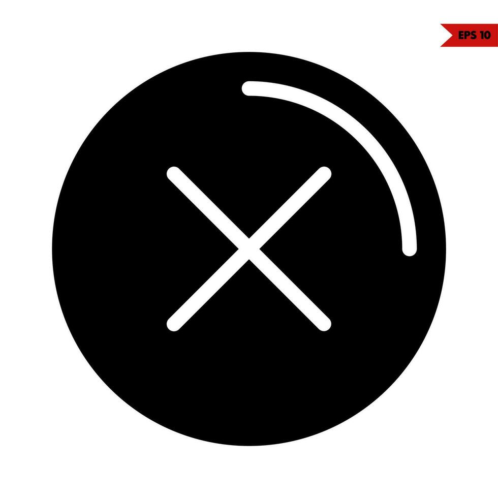 cross in button glyph icon vector
