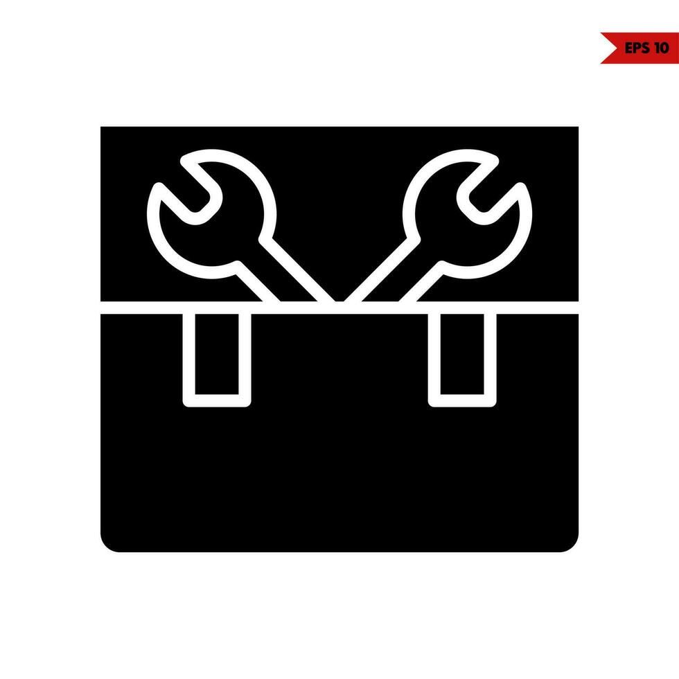 key tool in bag glyph icon vector