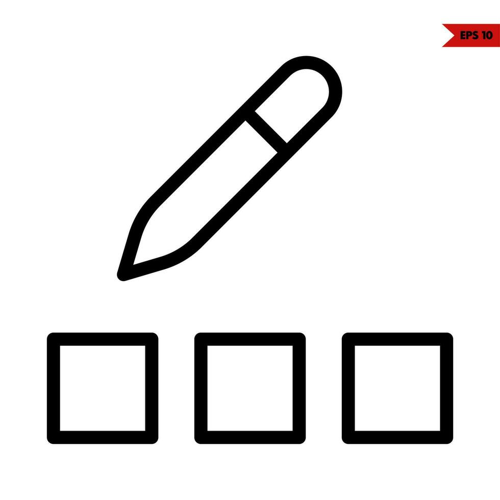 pen with rectangle line icon vector