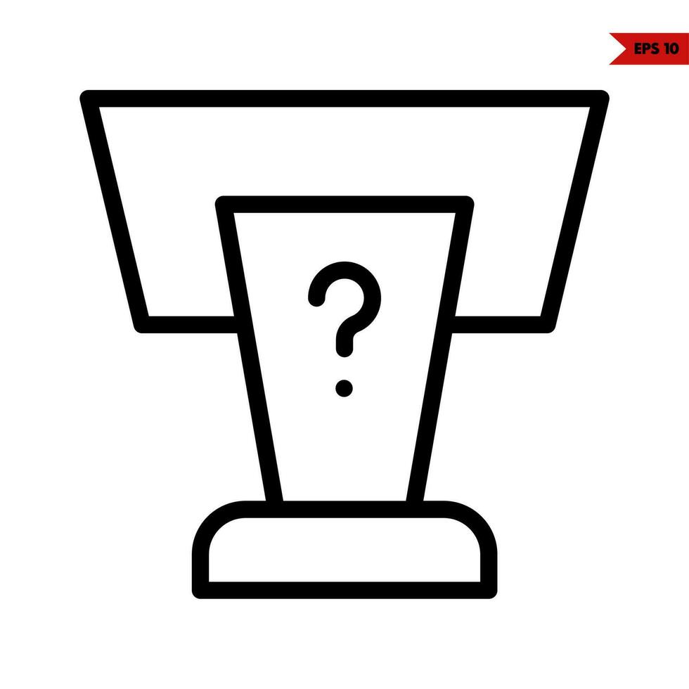 question mark in table speaking line icon vector