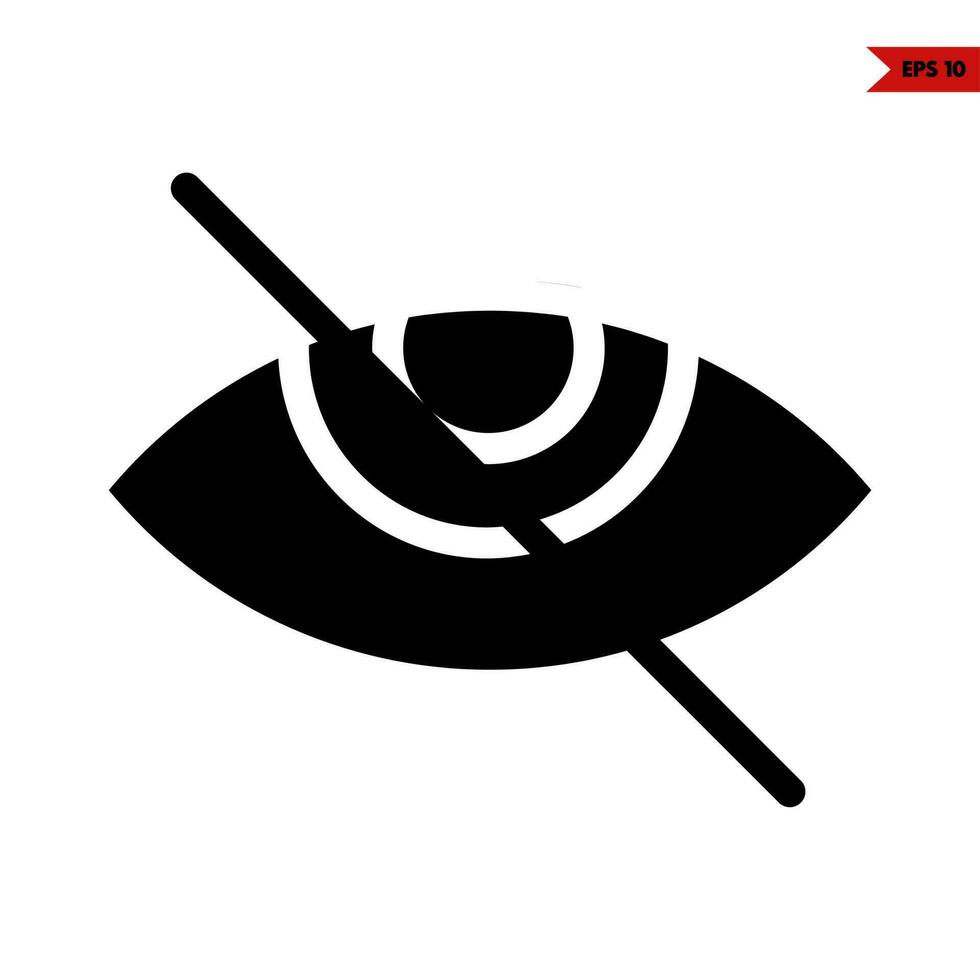 no eye glyph icon vector