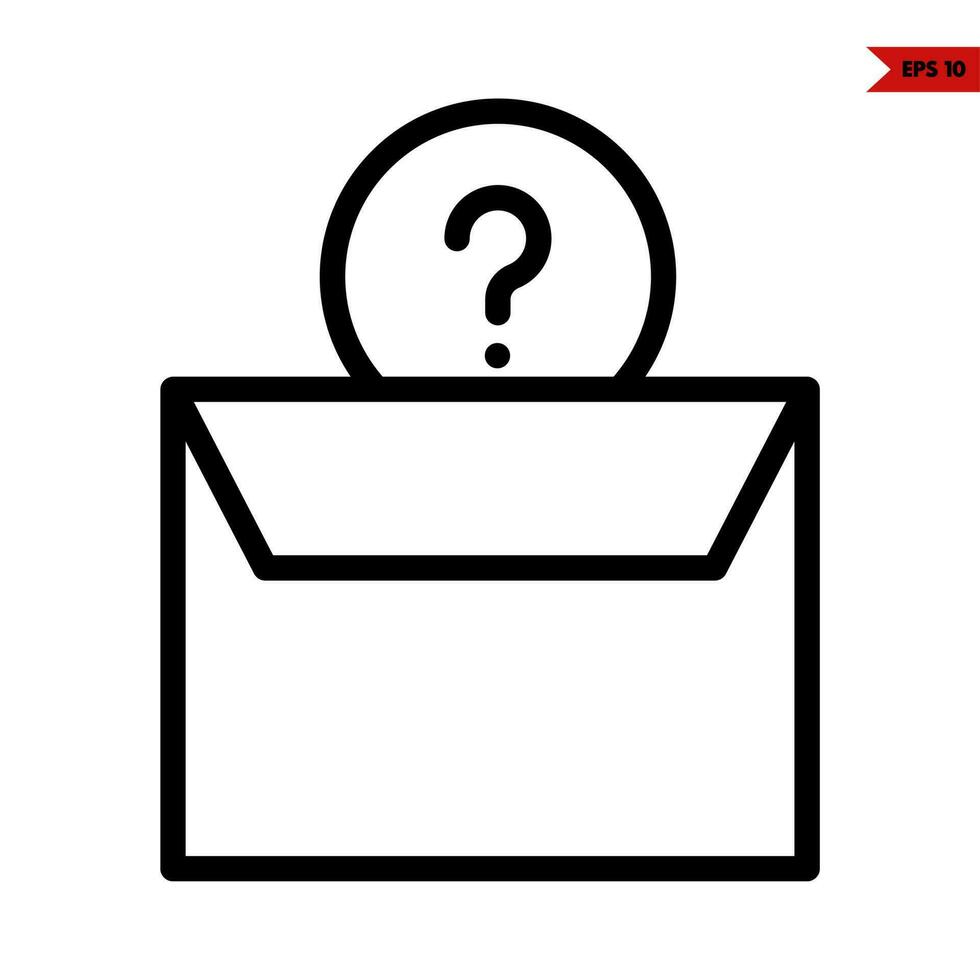 mail with question mark in button line icon vector