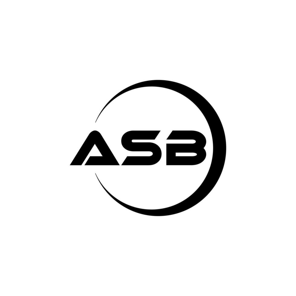 asb letra logo diseño en ilustración. vector logo, caligrafía diseños para logo, póster, invitación, etc.