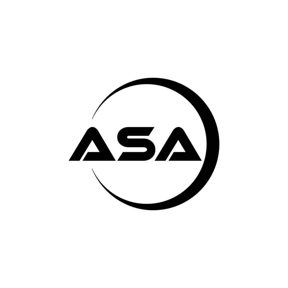 ASA letter logo design in illustration. Vector logo, calligraphy designs for logo, Poster, Invitation, etc.