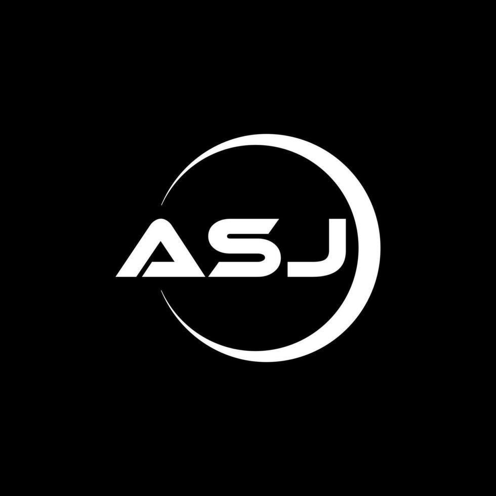 ASJ letter logo design in illustration. Vector logo, calligraphy designs for logo, Poster, Invitation, etc.