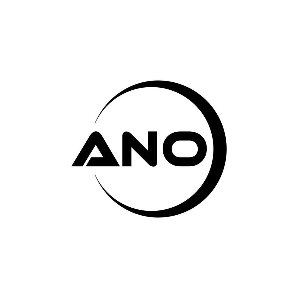 ANO letter logo design in illustration. Vector logo, calligraphy designs for logo, Poster, Invitation, etc.