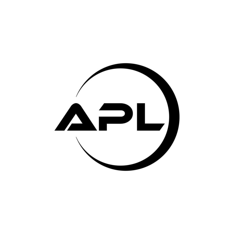 APL letter logo design in illustration. Vector logo, calligraphy ...