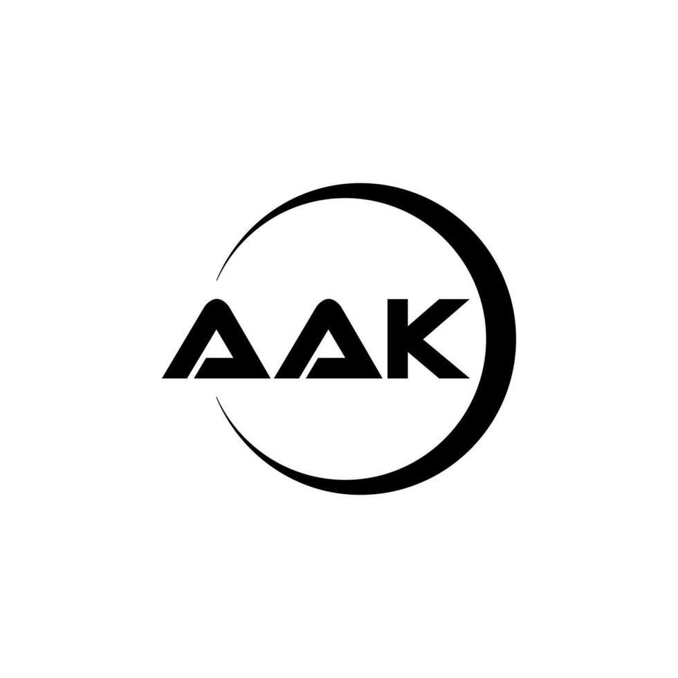 AAK letter logo design in illustration. Vector logo, calligraphy designs for logo, Poster, Invitation, etc.