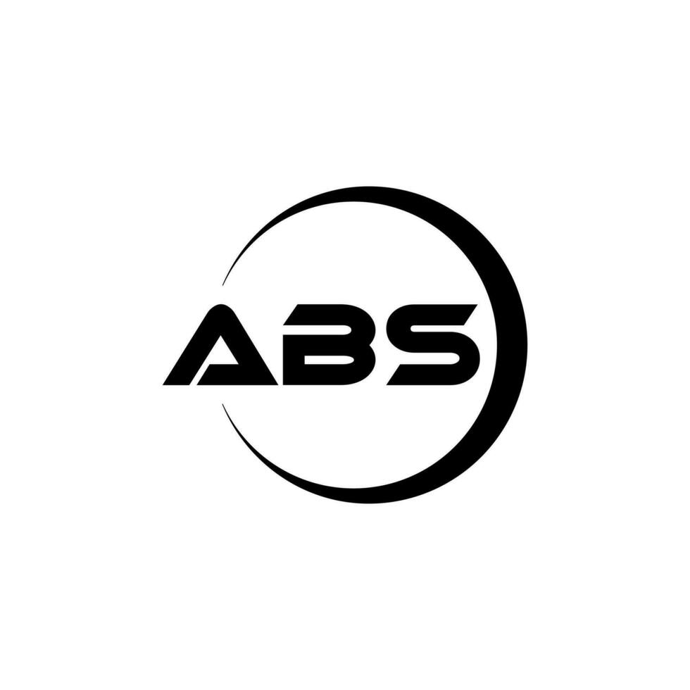 ABS letter logo design in illustration. Vector logo, calligraphy designs for logo, Poster, Invitation, etc.