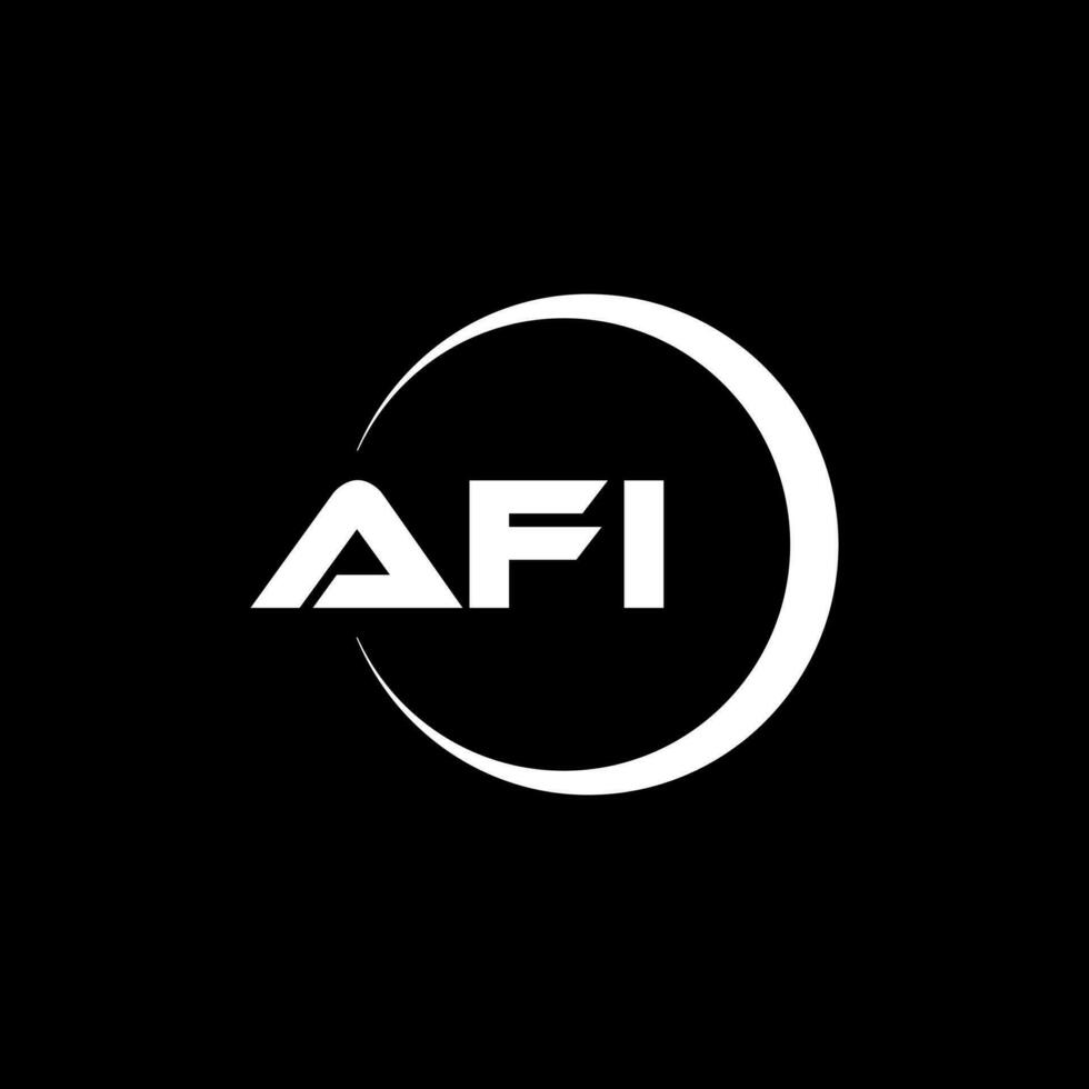 AFI letter logo design in illustration. Vector logo, calligraphy designs for logo, Poster, Invitation, etc.