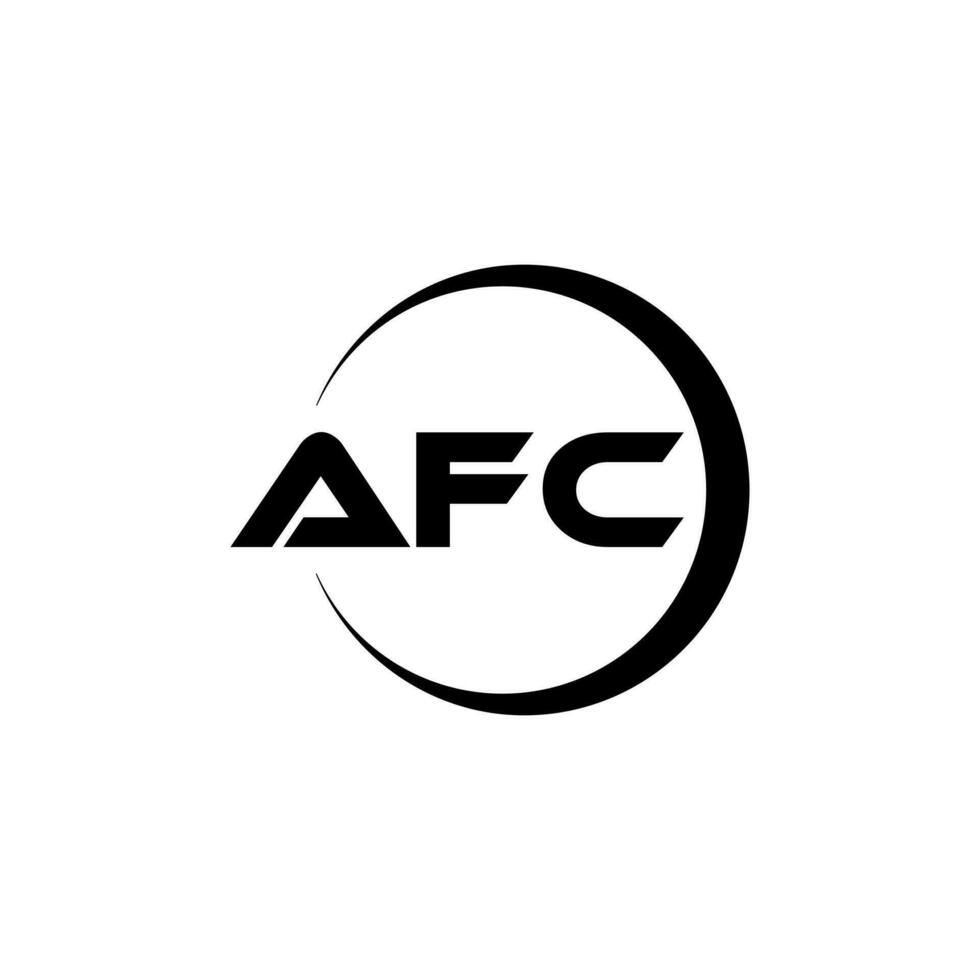 AFC letter logo design in illustration. Vector logo, calligraphy designs for logo, Poster, Invitation, etc.