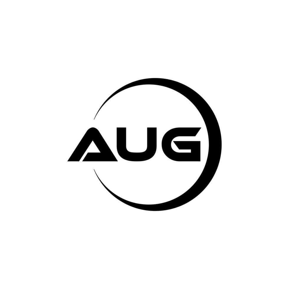 AUG letter logo design in illustration. Vector logo, calligraphy designs for logo, Poster, Invitation, etc.
