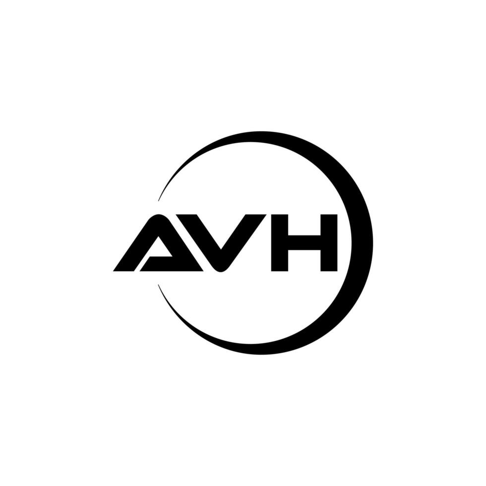 AVH letter logo design in illustration. Vector logo, calligraphy designs for logo, Poster, Invitation, etc.