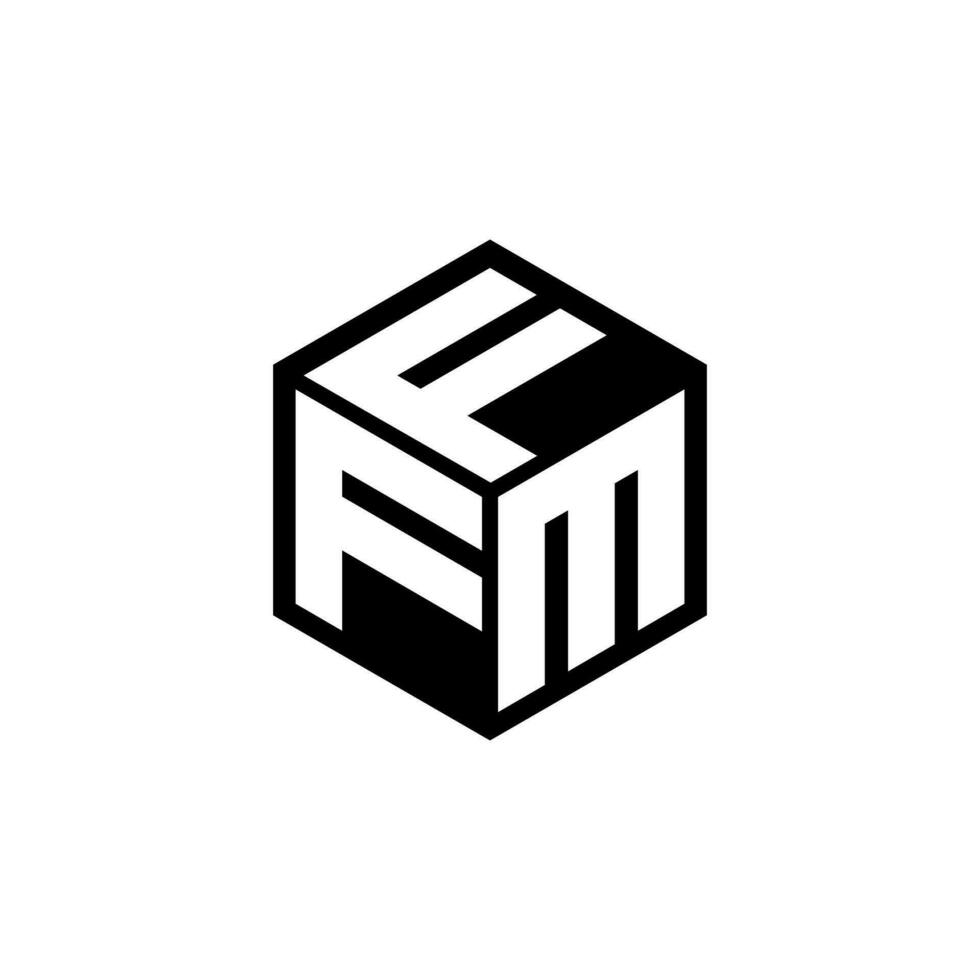 fmf letra logo diseño en ilustración. vector logo, caligrafía diseños para logo, póster, invitación, etc.