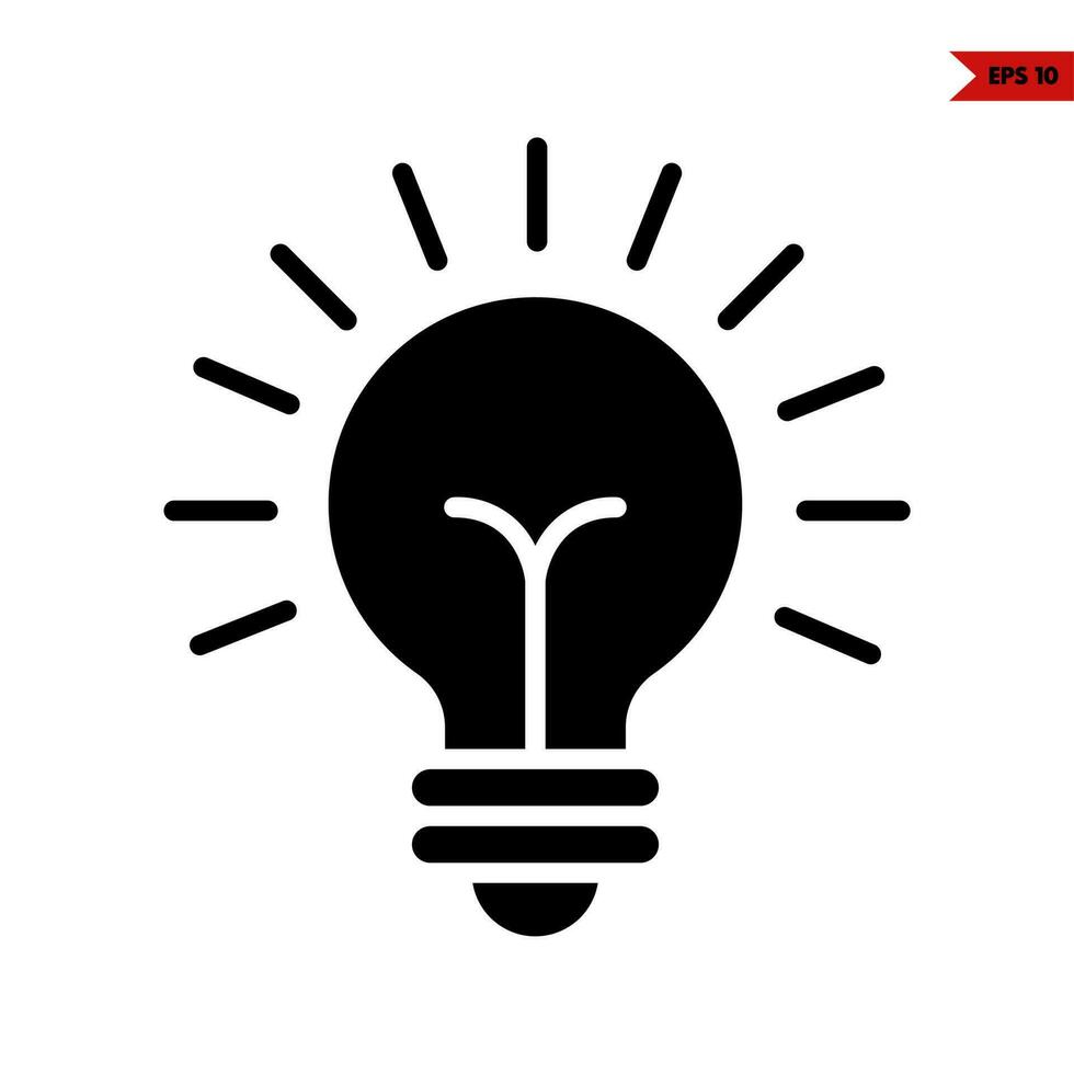 lamp bulb light glyph icon vector