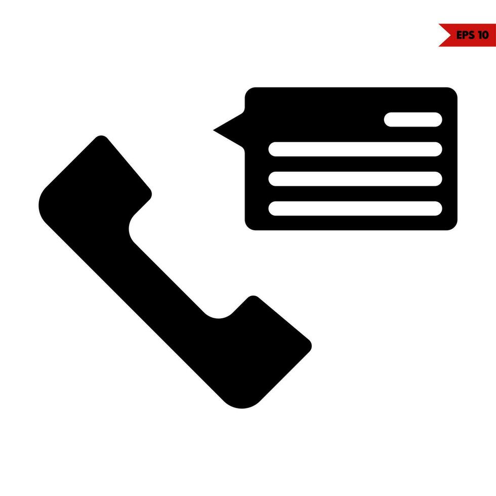 cell phone with speech bubble glyph icon vector